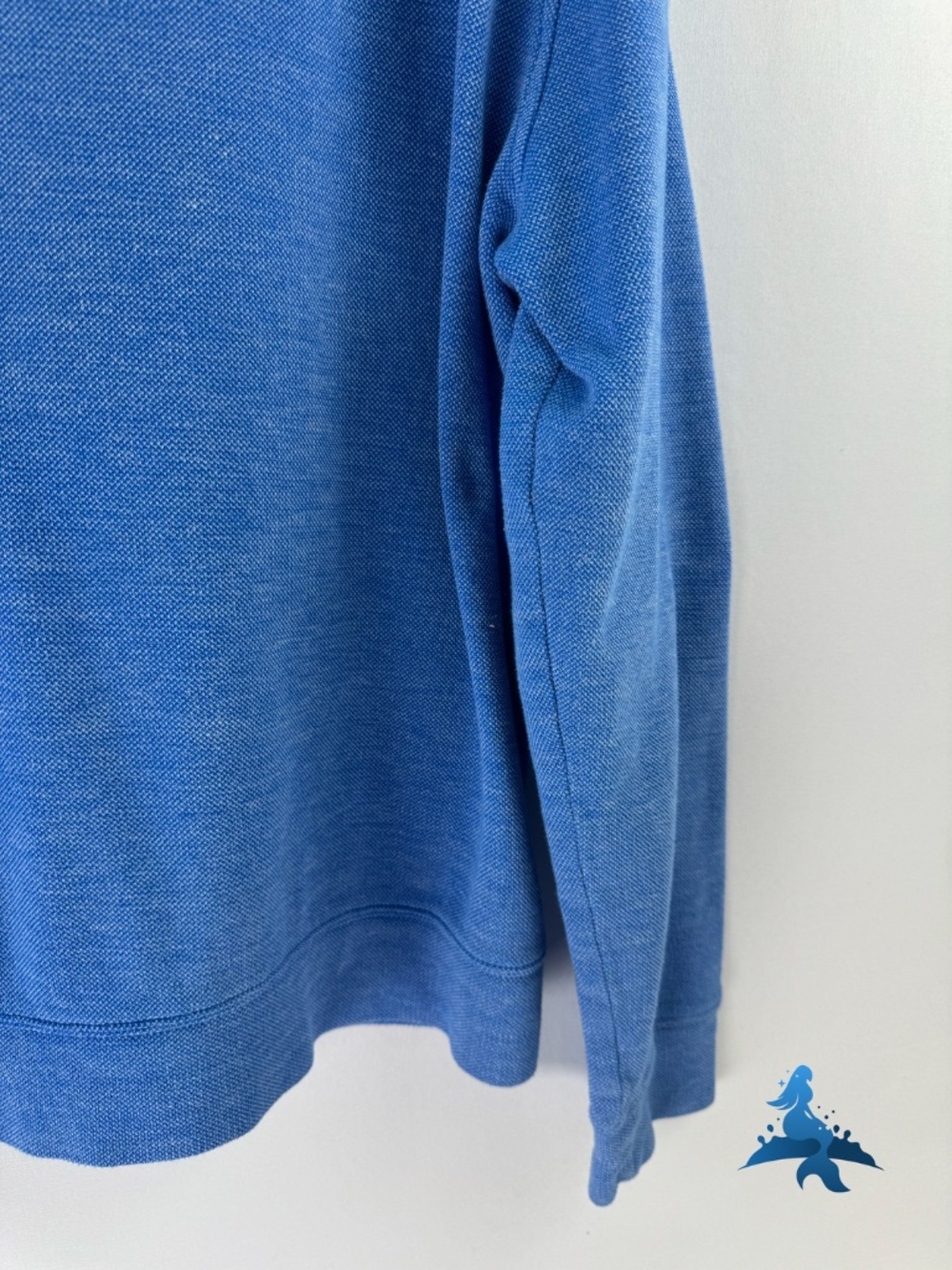 1311 J.Crew Performance Bird's-Eye Quarter-Zip Pullover - L - Blue - Picture 13 of 16